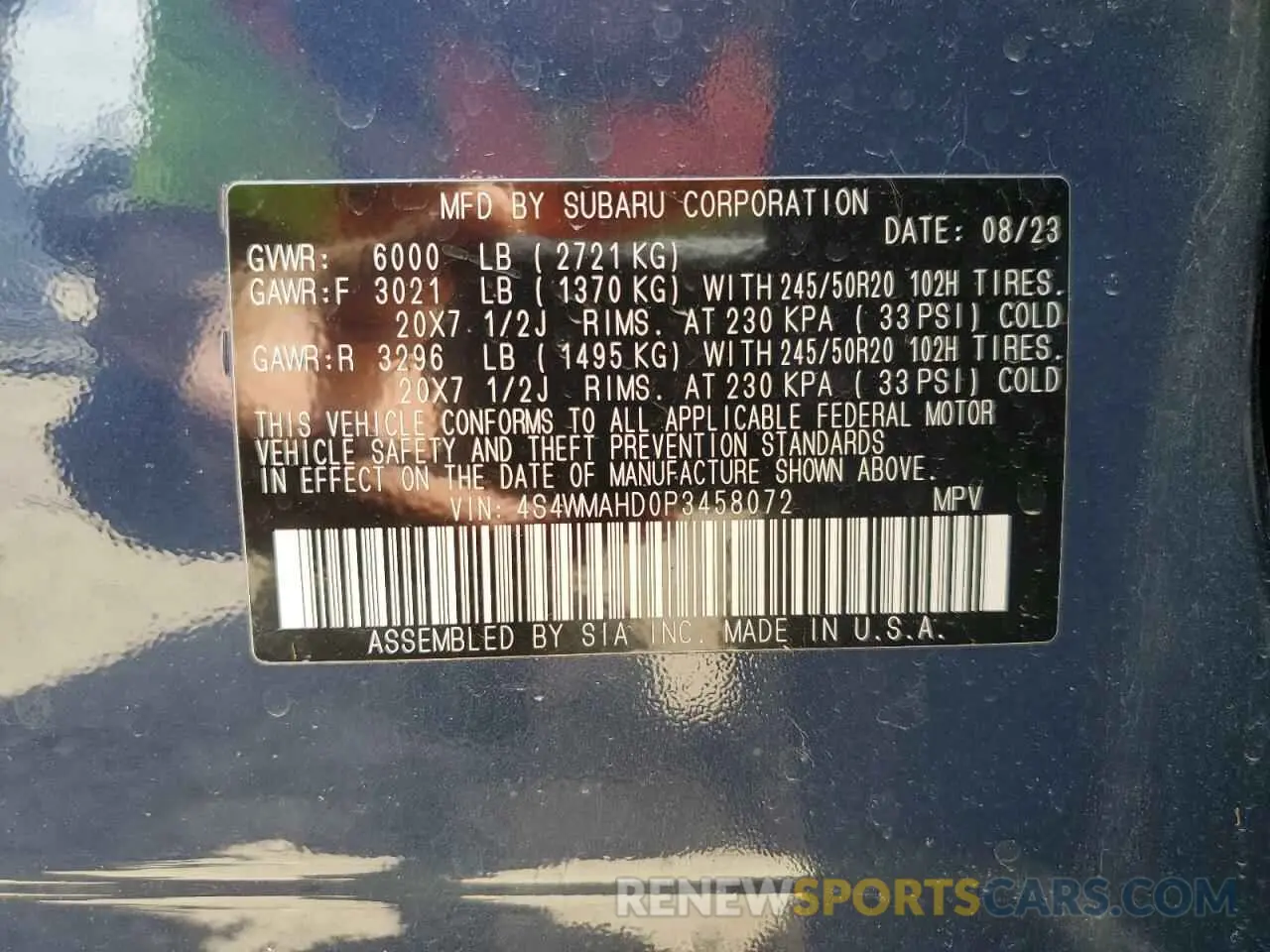 14 Photograph of a damaged car 4S4WMAHD0P3458072 SUBARU ASCENT 2023