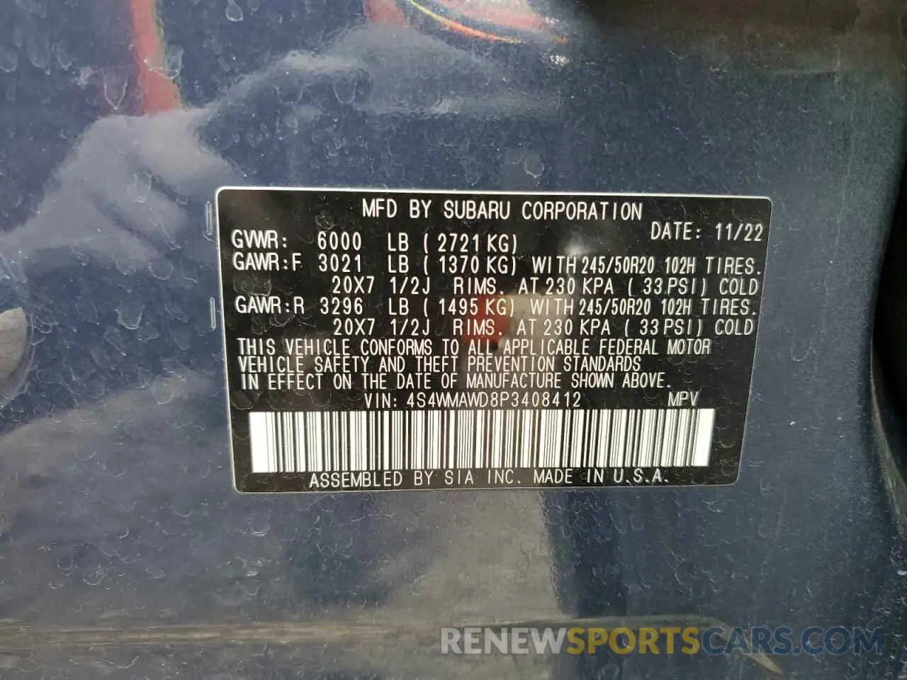15 Photograph of a damaged car 4S4WMAWD8P3408412 SUBARU ASCENT 2023