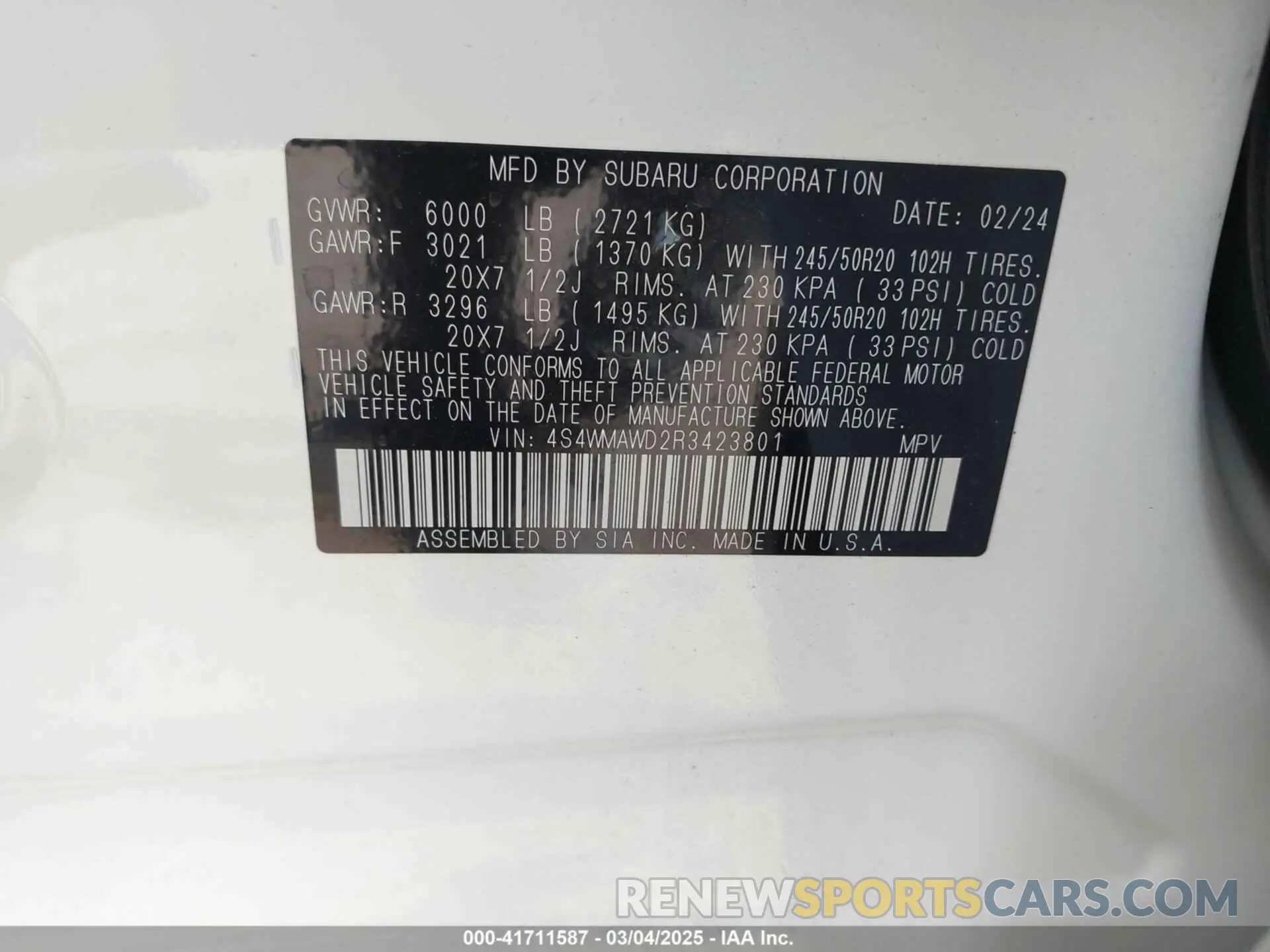 9 Photograph of a damaged car 4S4WMAWD2R3423801 SUBARU ASCENT 2024