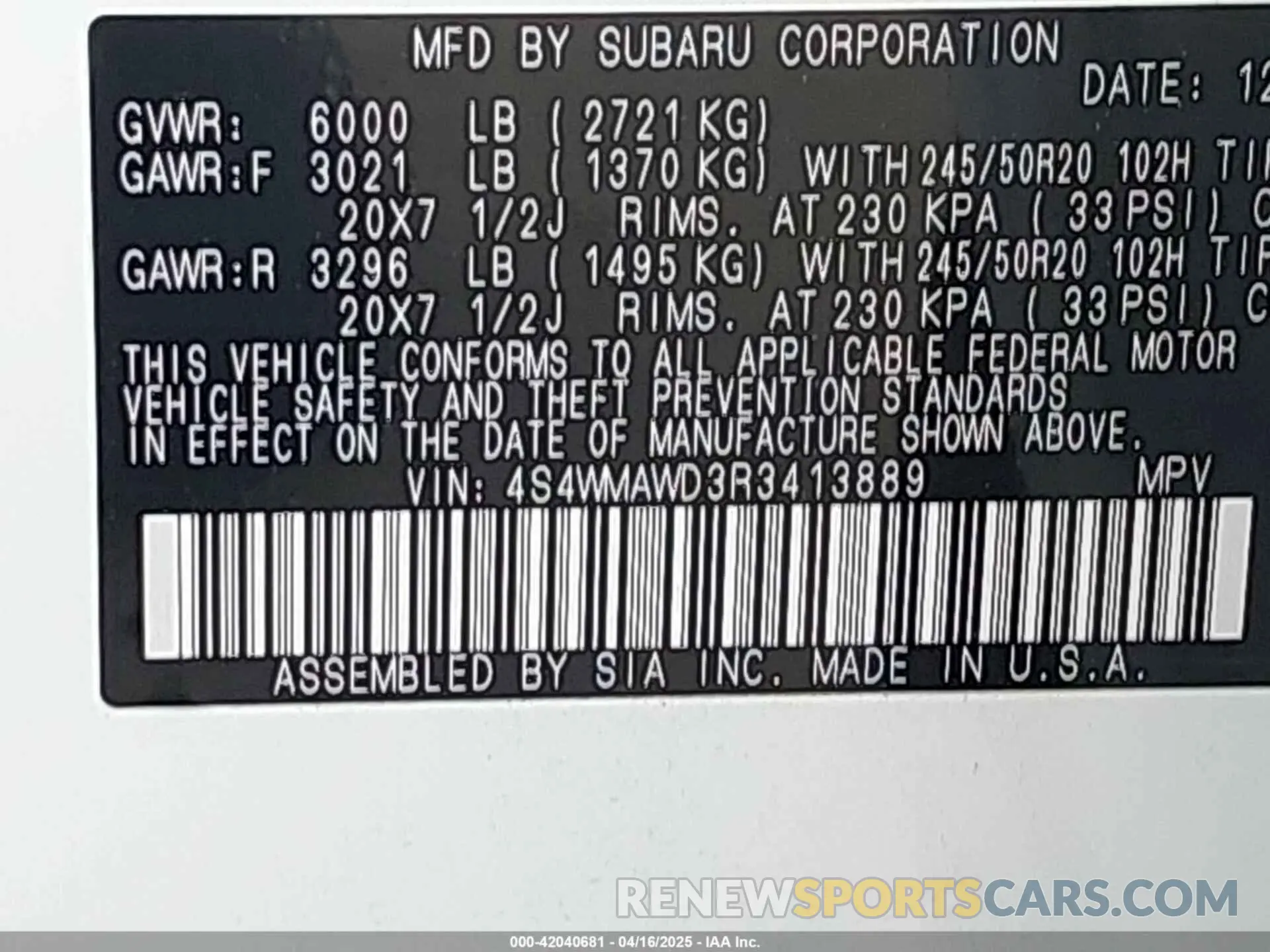9 Photograph of a damaged car 4S4WMAWD3R3413889 SUBARU ASCENT 2024