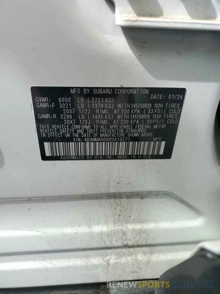 13 Photograph of a damaged car 4S4WMAHD6R3419277 SUBARU ASCENT ONY 2024