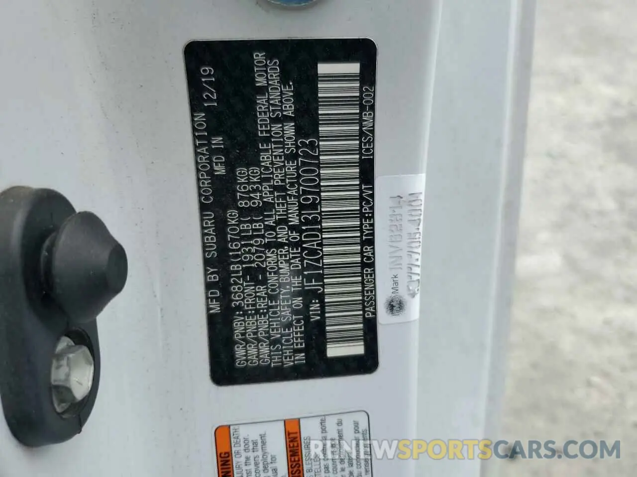 12 Photograph of a damaged car JF1ZCAD13L9700723 SUBARU BRZ 2020