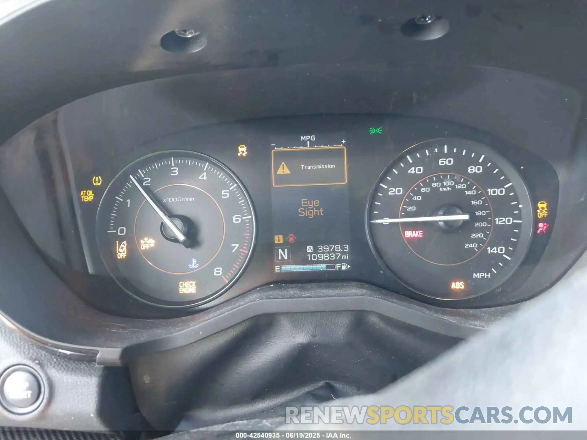 7 Photograph of a damaged car JF2GTABC2KH329985 SUBARU CROSSTREK 2019