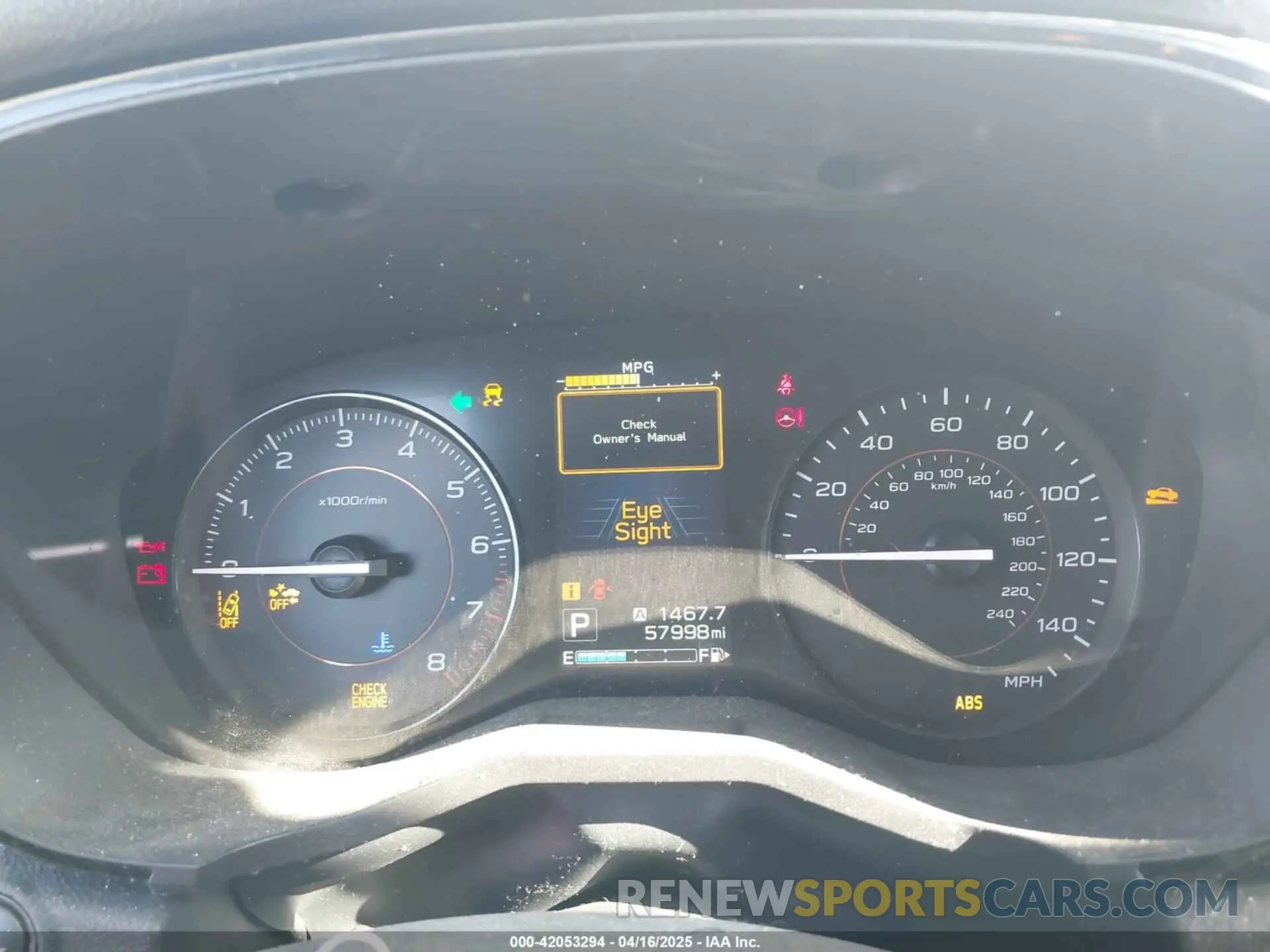 7 Photograph of a damaged car JF2GTABC7K8294571 SUBARU CROSSTREK 2019