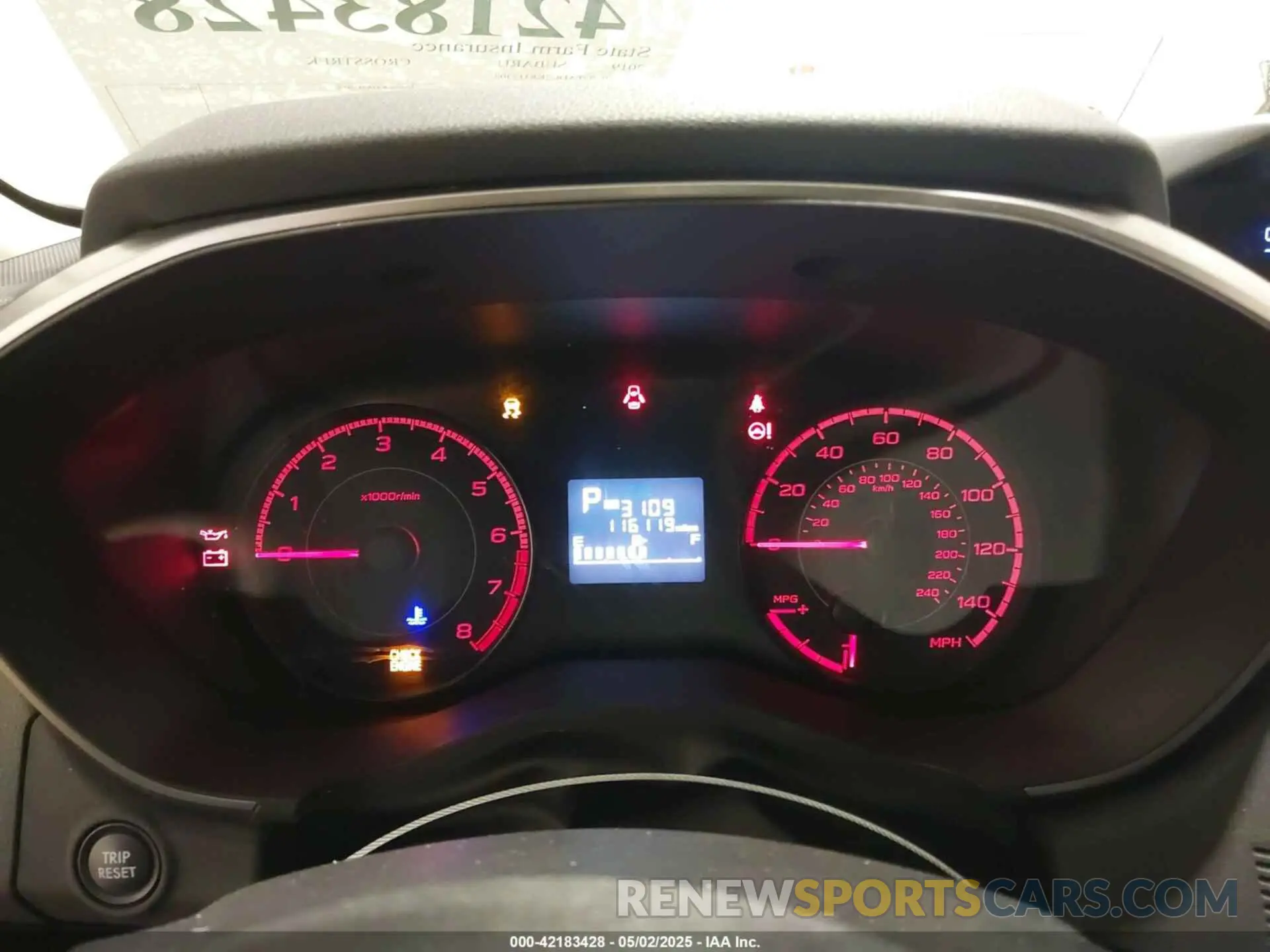 7 Photograph of a damaged car JF2GTADC2K8317302 SUBARU CROSSTREK 2019