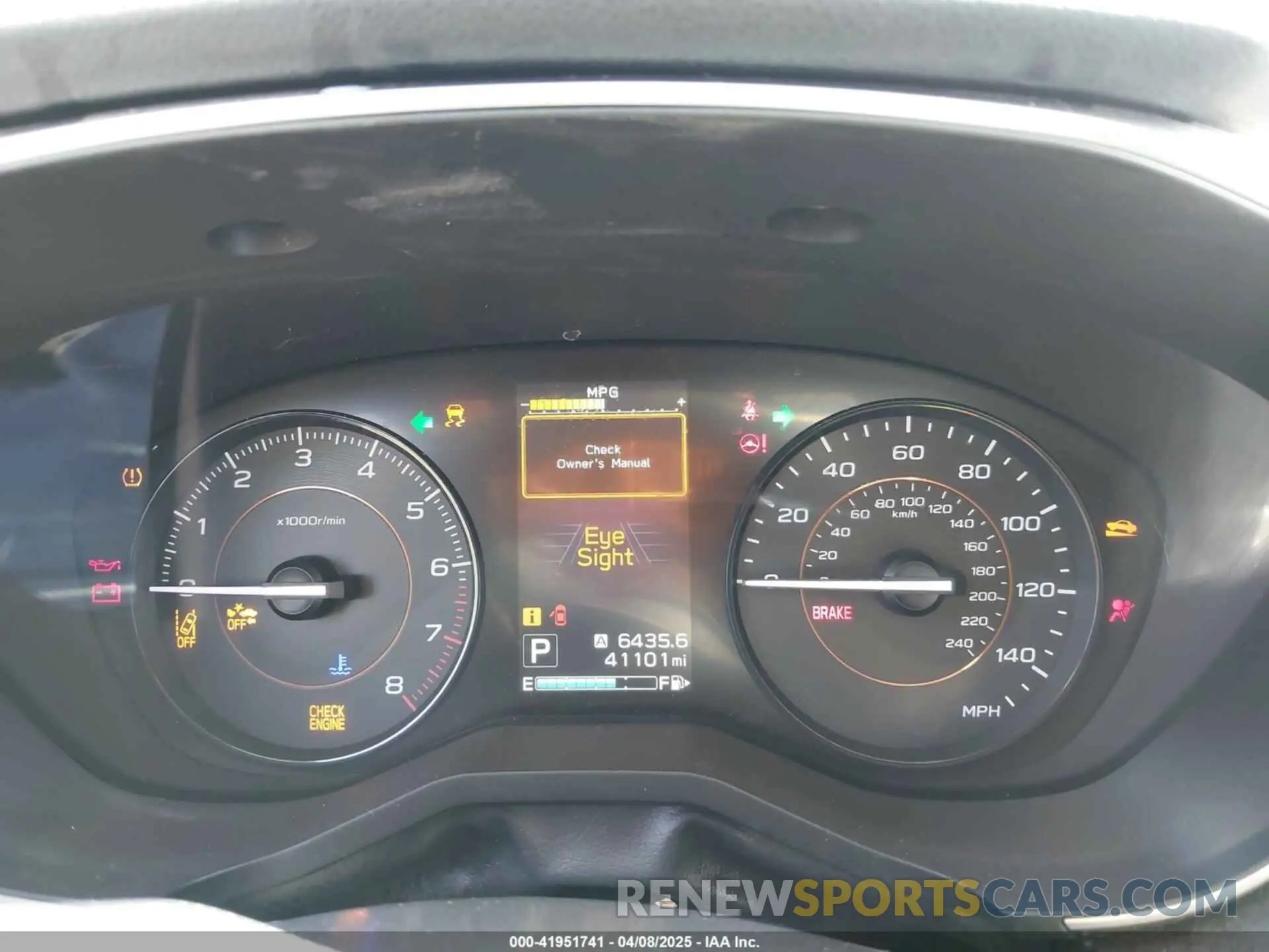 7 Photograph of a damaged car JF2GTAEC1KH310985 SUBARU CROSSTREK 2019