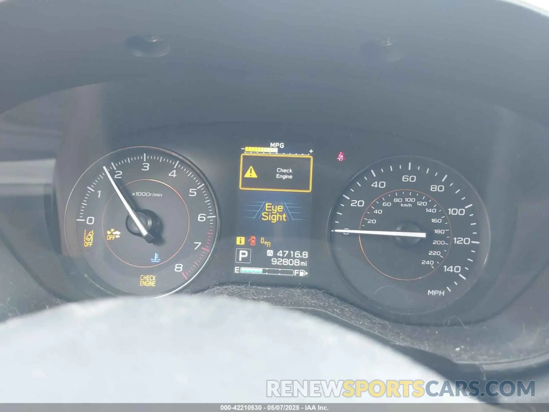 7 Photograph of a damaged car JF2GTAEC8KH308053 SUBARU CROSSTREK 2019