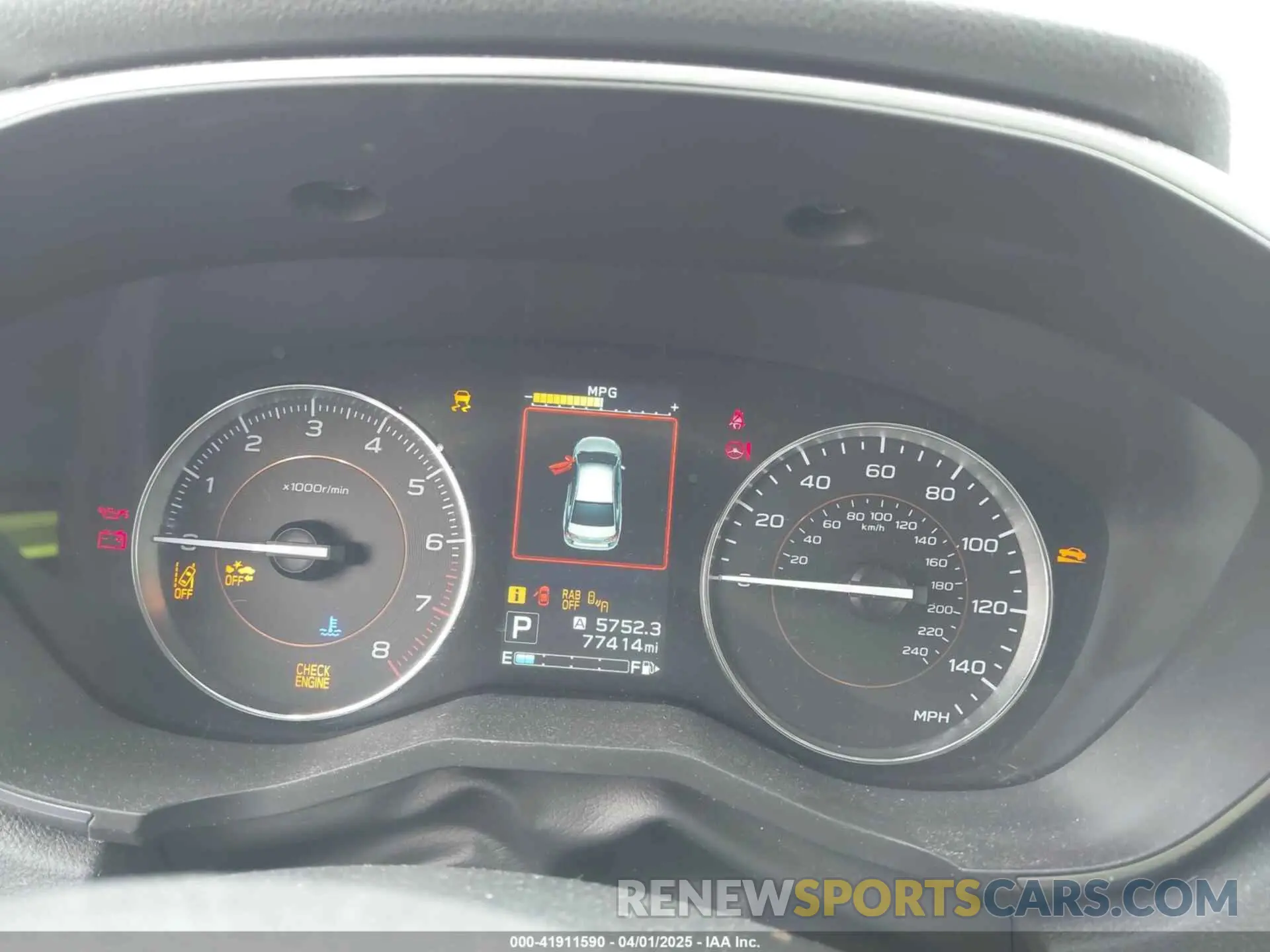 7 Photograph of a damaged car JF2GTANC2KH254703 SUBARU CROSSTREK 2019