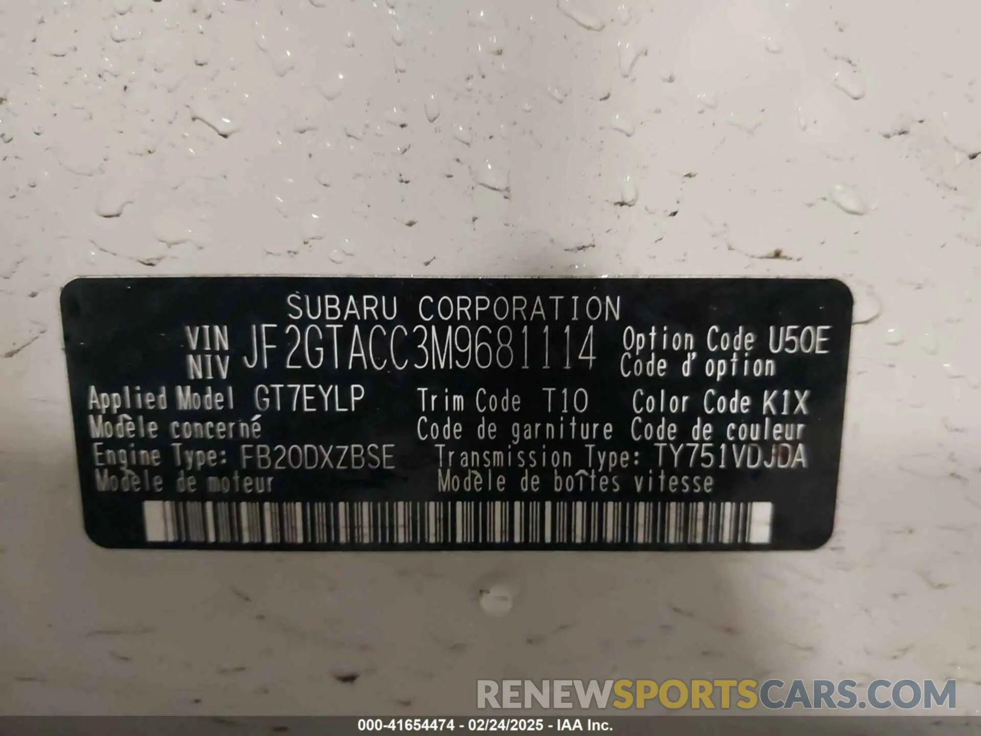 9 Photograph of a damaged car JF2GTACC3M9681114 SUBARU CROSSTREK 2021