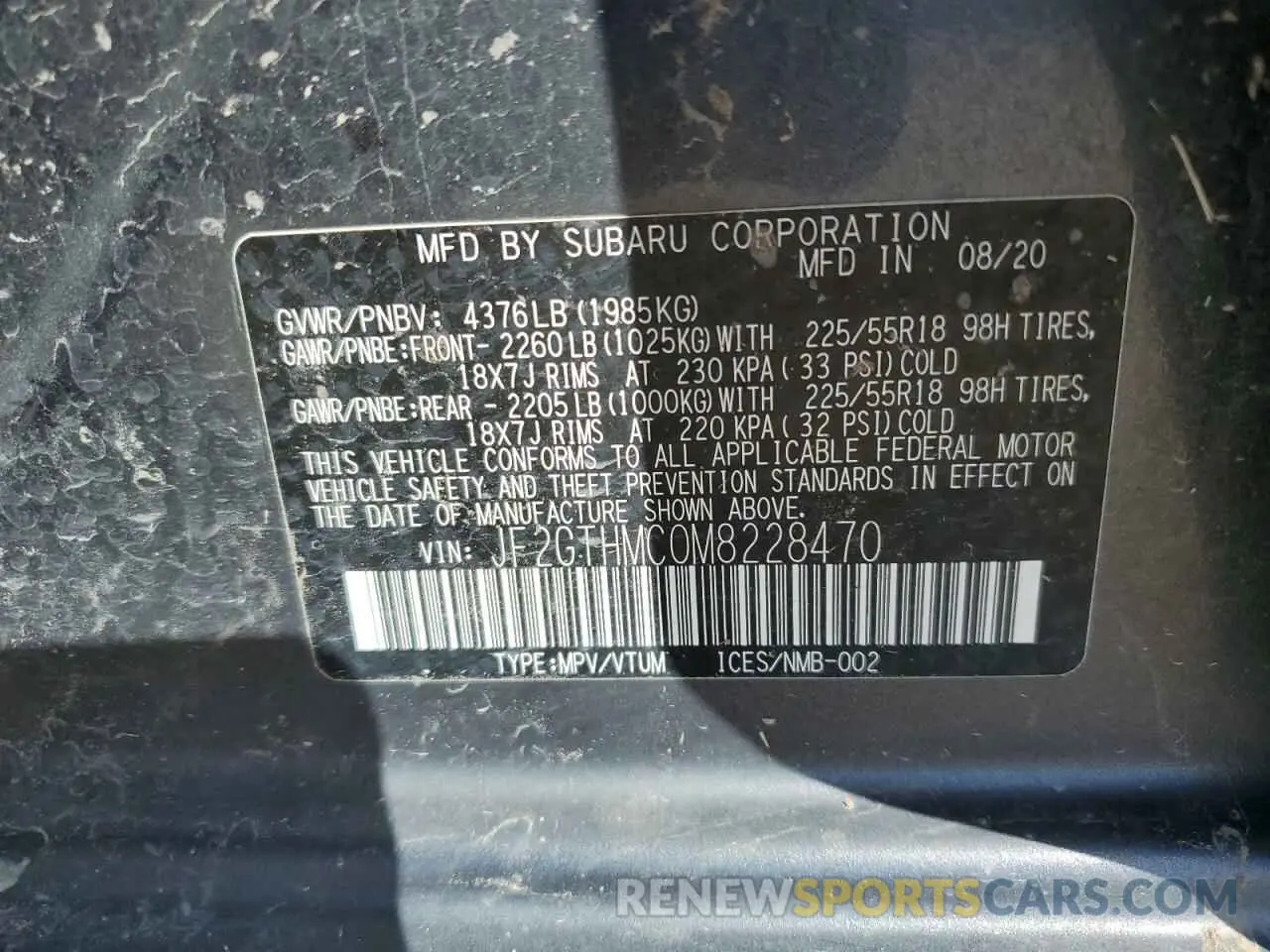14 Photograph of a damaged car JF2GTHMC0M8228470 SUBARU CROSSTREK 2021