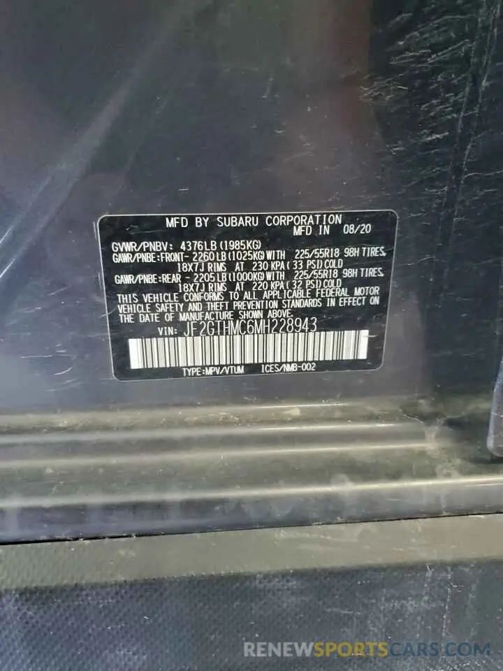 13 Photograph of a damaged car JF2GTHMC6MH228943 SUBARU CROSSTREK 2021