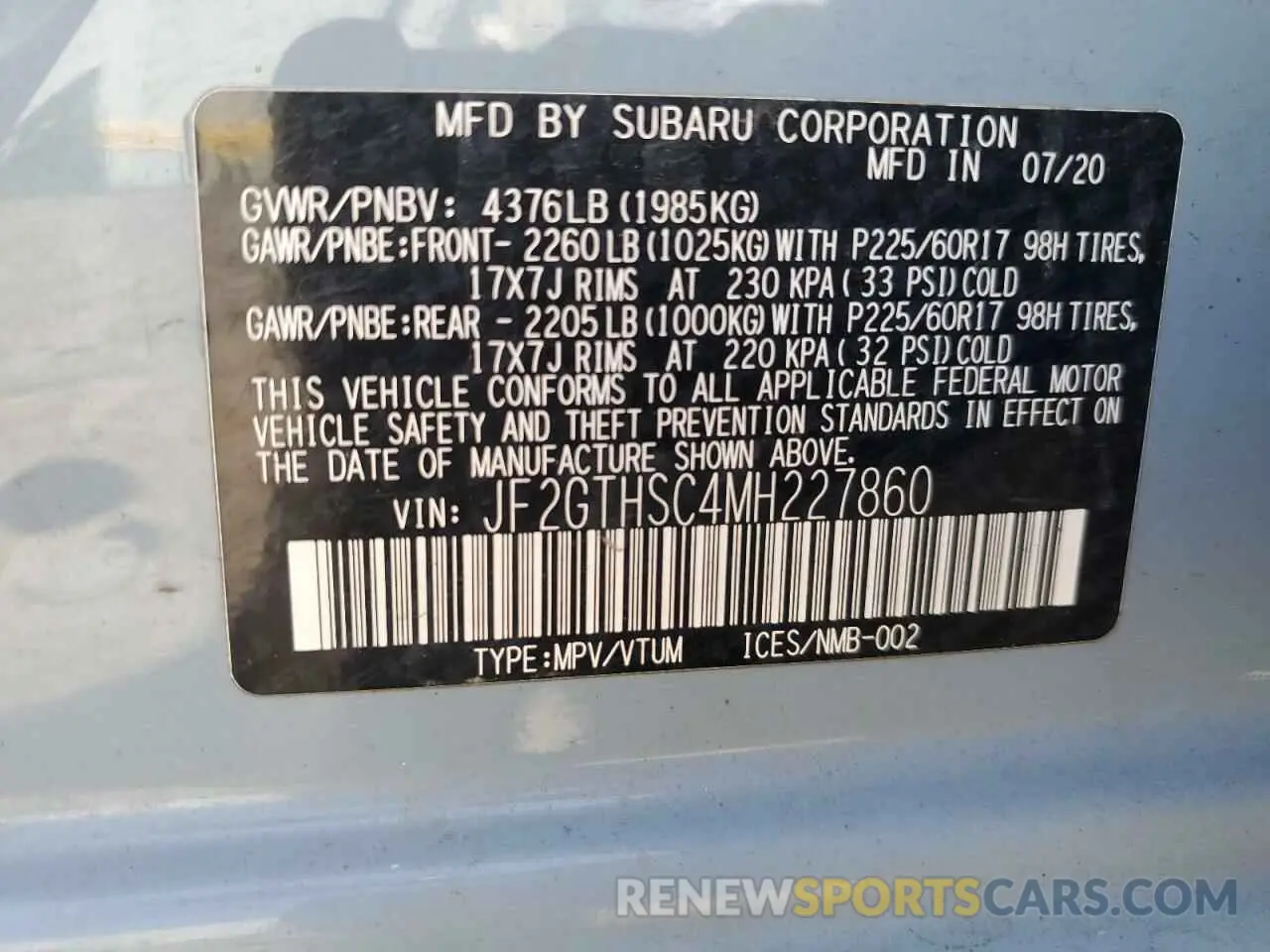 14 Photograph of a damaged car JF2GTHSC4MH227860 SUBARU CROSSTREK 2021