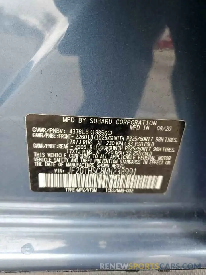 13 Photograph of a damaged car JF2GTHSC8MH238991 SUBARU CROSSTREK 2021