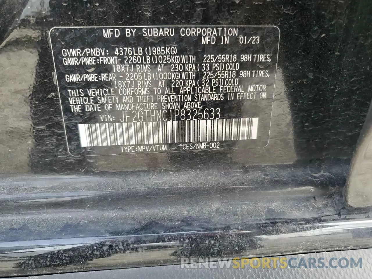 14 Photograph of a damaged car JF2GTHNC1P8325633 SUBARU CROSSTREK 2023