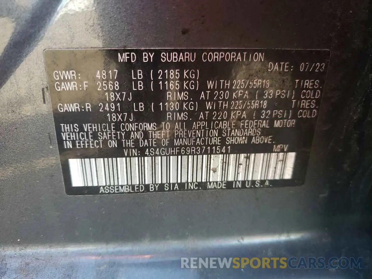 14 Photograph of a damaged car 4S4GUHF69R3711541 SUBARU CROSSTREK 2024