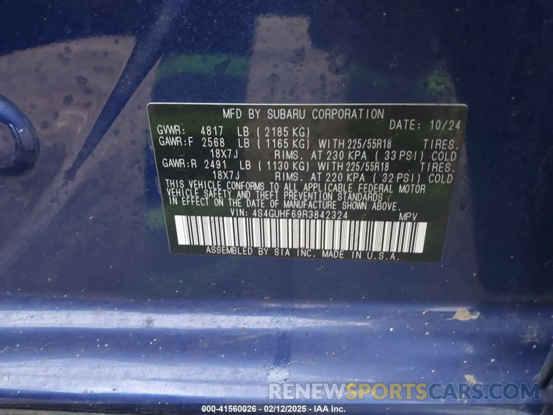 9 Photograph of a damaged car 4S4GUHF69R3842324 SUBARU CROSSTREK 2024