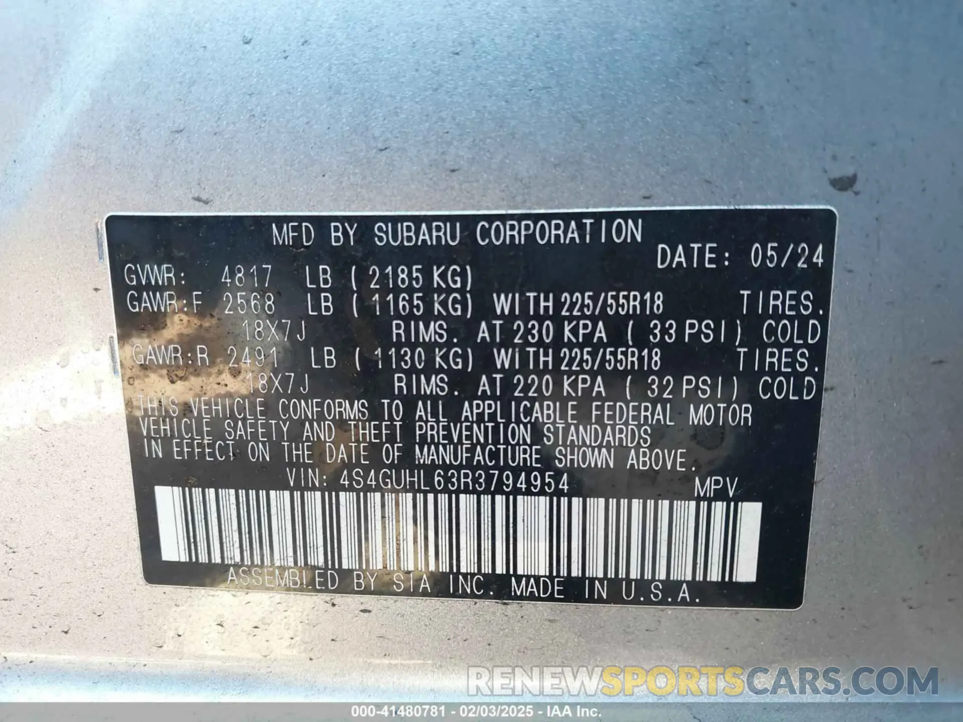 9 Photograph of a damaged car 4S4GUHL63R3794954 SUBARU CROSSTREK 2024