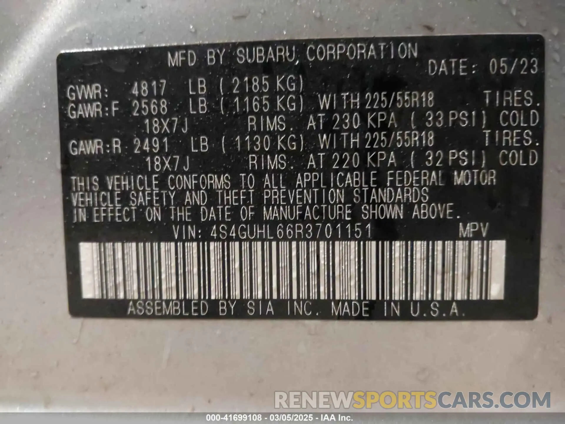 9 Photograph of a damaged car 4S4GUHL66R3701151 SUBARU CROSSTREK 2024