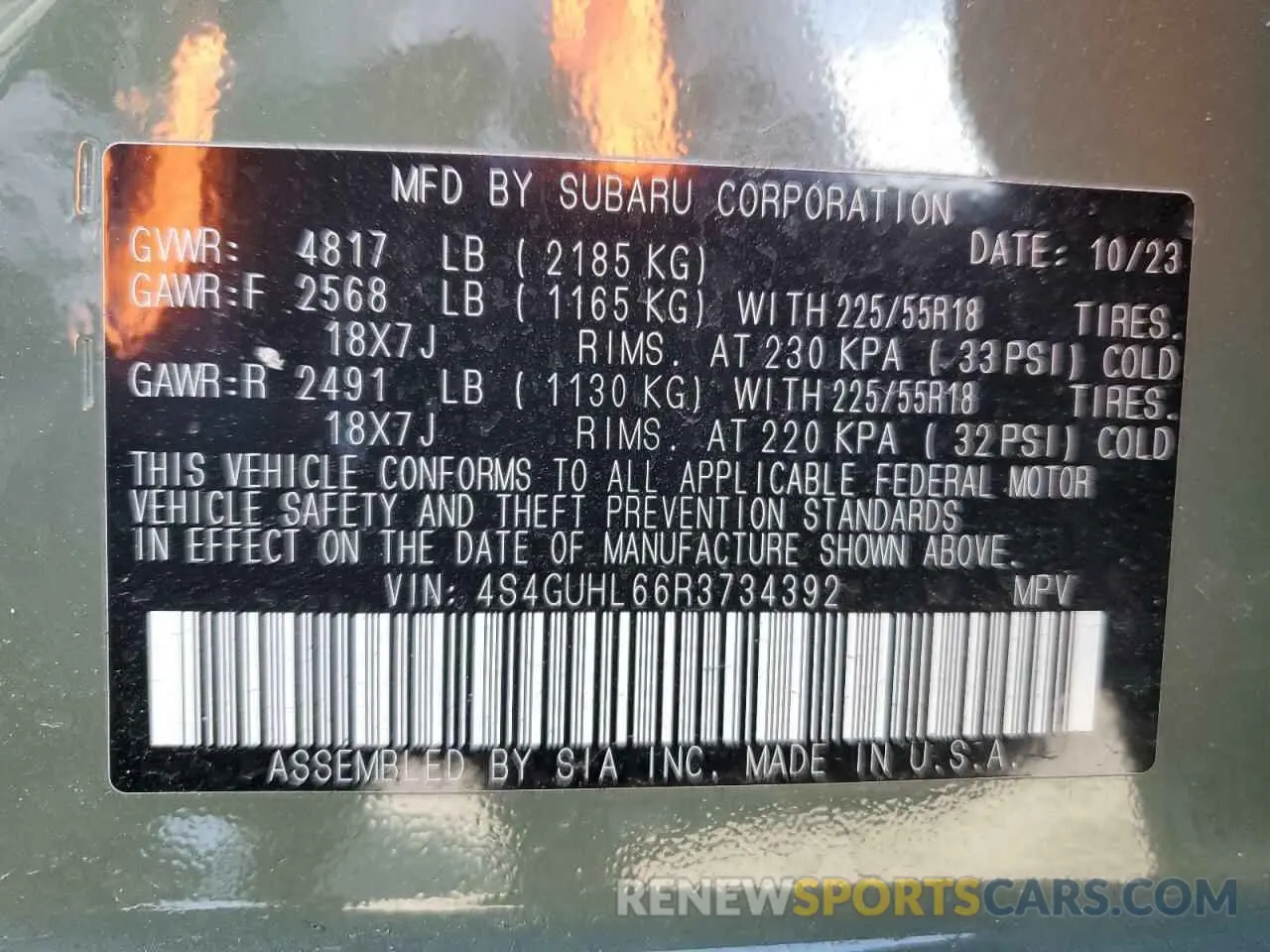 13 Photograph of a damaged car 4S4GUHL66R3734392 SUBARU CROSSTREK 2024