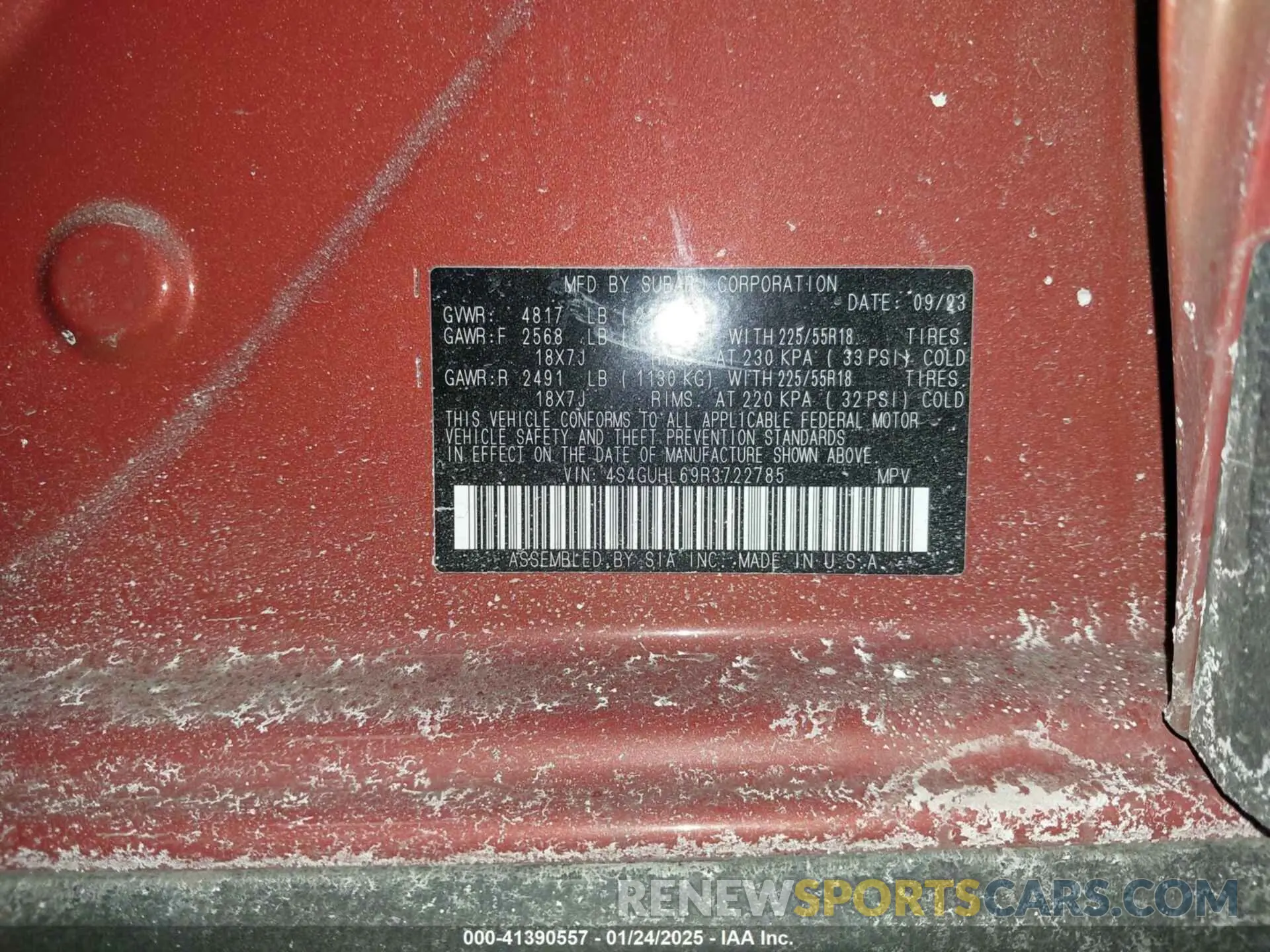9 Photograph of a damaged car 4S4GUHL69R3722785 SUBARU CROSSTREK 2024