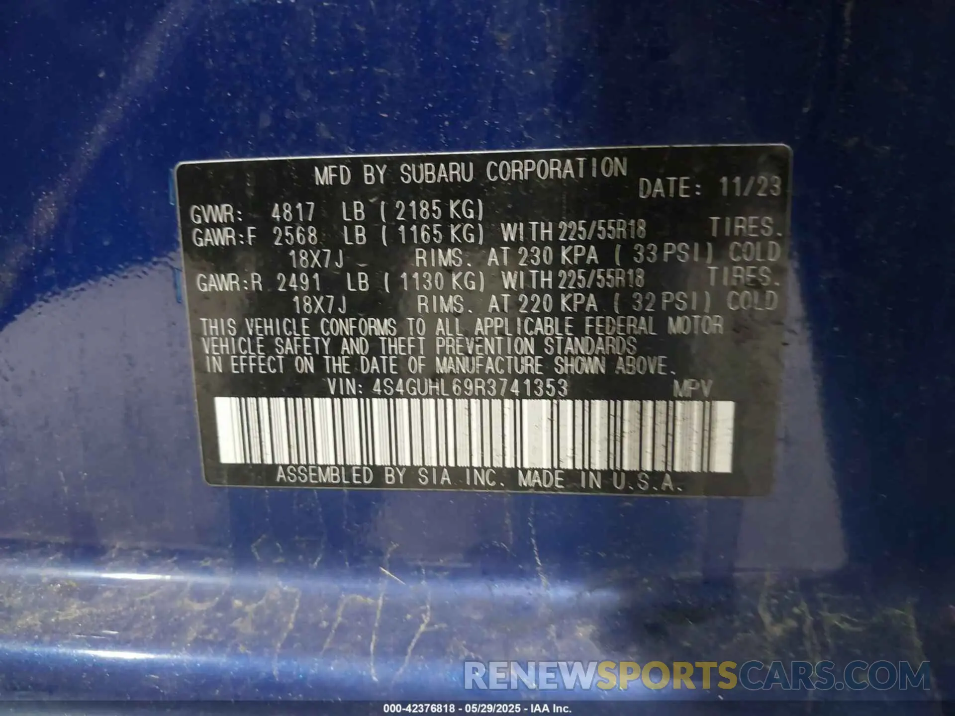 9 Photograph of a damaged car 4S4GUHL69R3741353 SUBARU CROSSTREK 2024