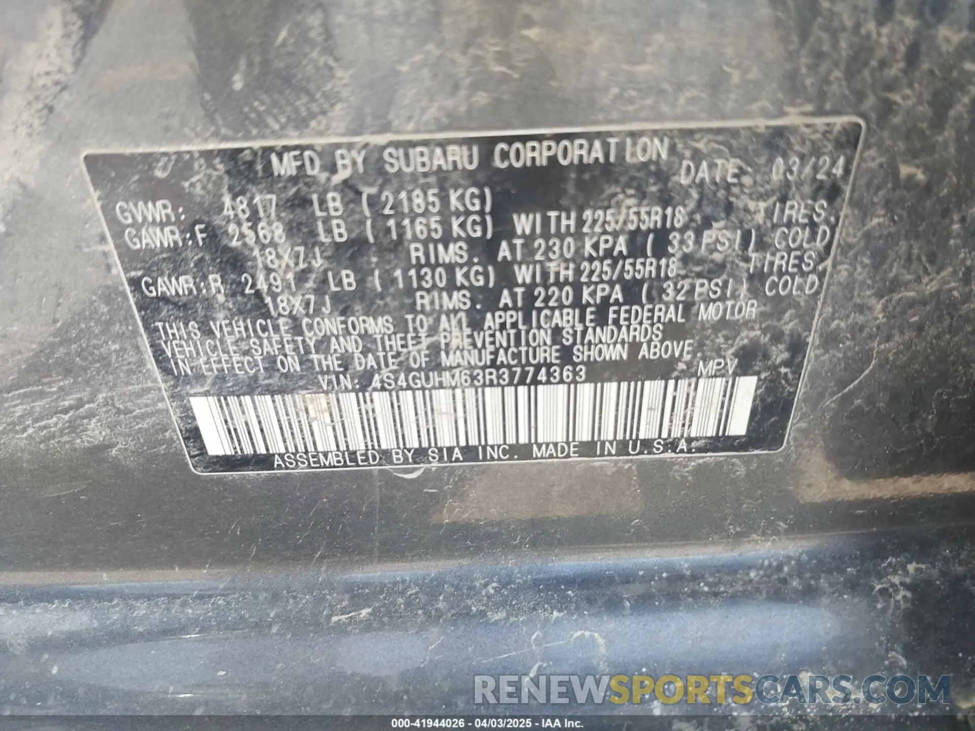 9 Photograph of a damaged car 4S4GUHM63R3774363 SUBARU CROSSTREK 2024