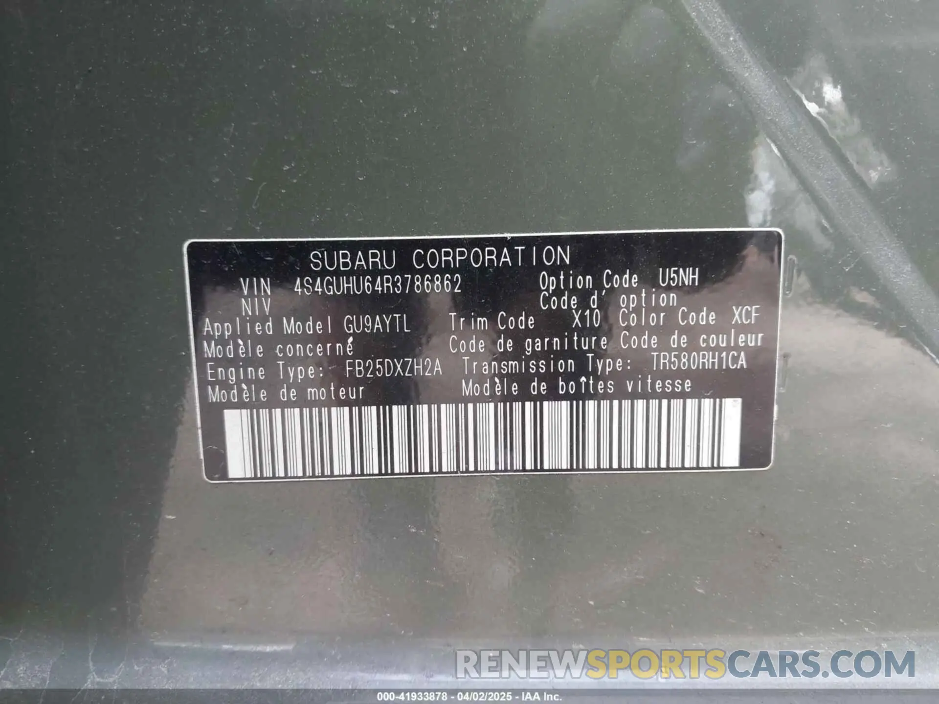 9 Photograph of a damaged car 4S4GUHU64R3786862 SUBARU CROSSTREK 2024