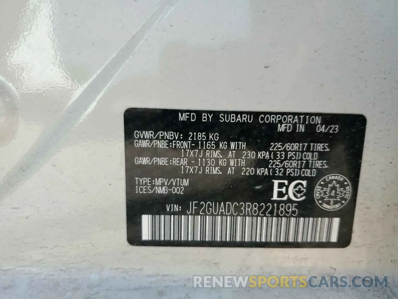 12 Photograph of a damaged car JF2GUADC3R8221895 SUBARU CROSSTREK 2024