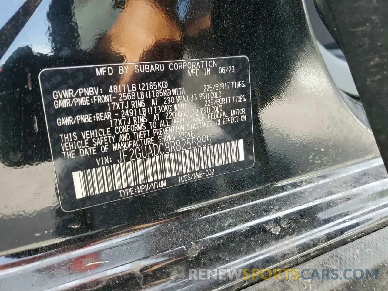 13 Photograph of a damaged car JF2GUADC8R8255895 SUBARU CROSSTREK 2024