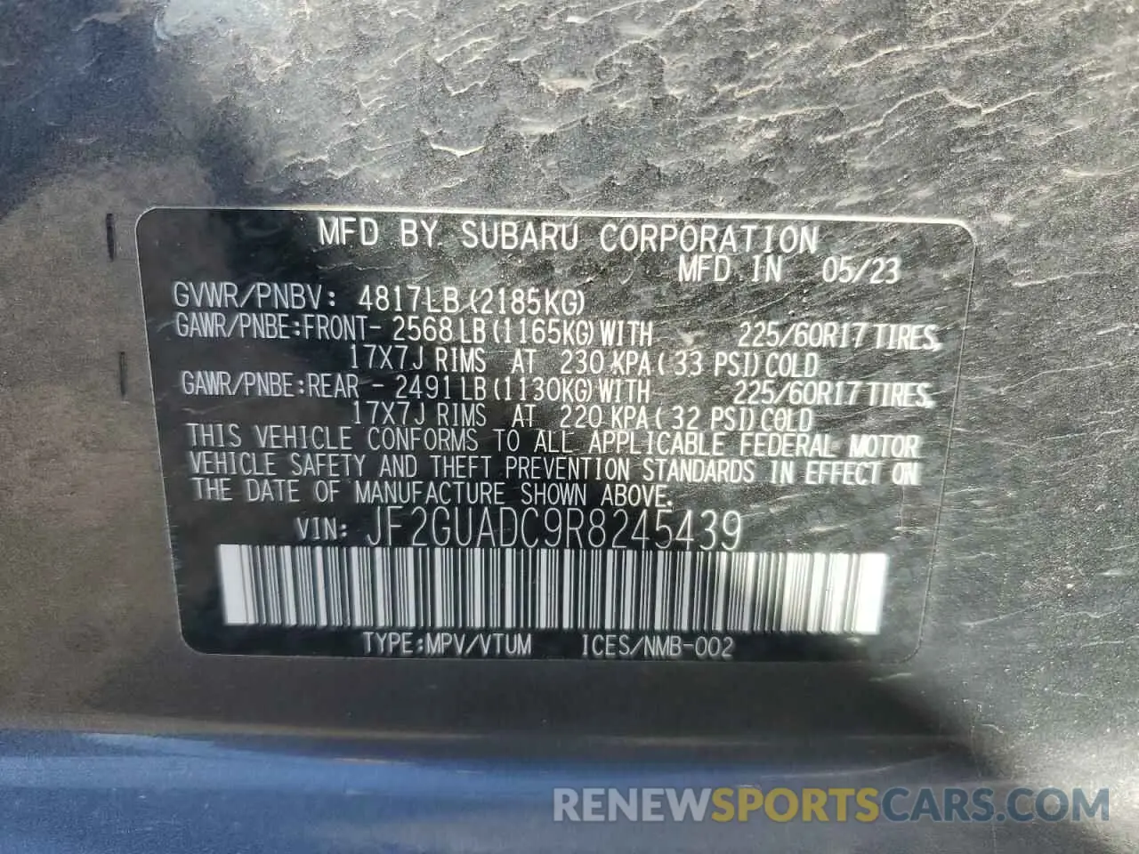 13 Photograph of a damaged car JF2GUADC9R8245439 SUBARU CROSSTREK 2024