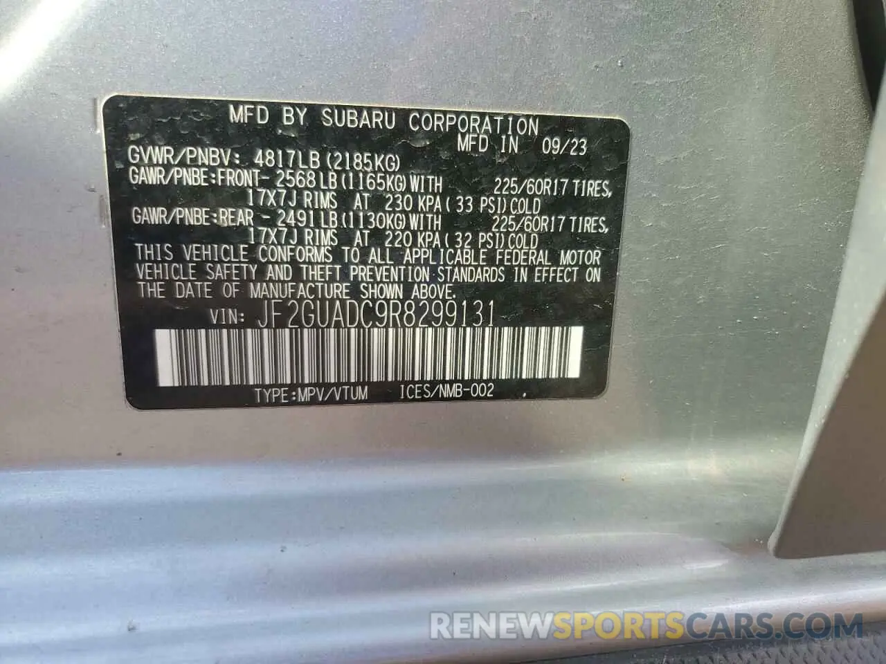 13 Photograph of a damaged car JF2GUADC9R8299131 SUBARU CROSSTREK 2024