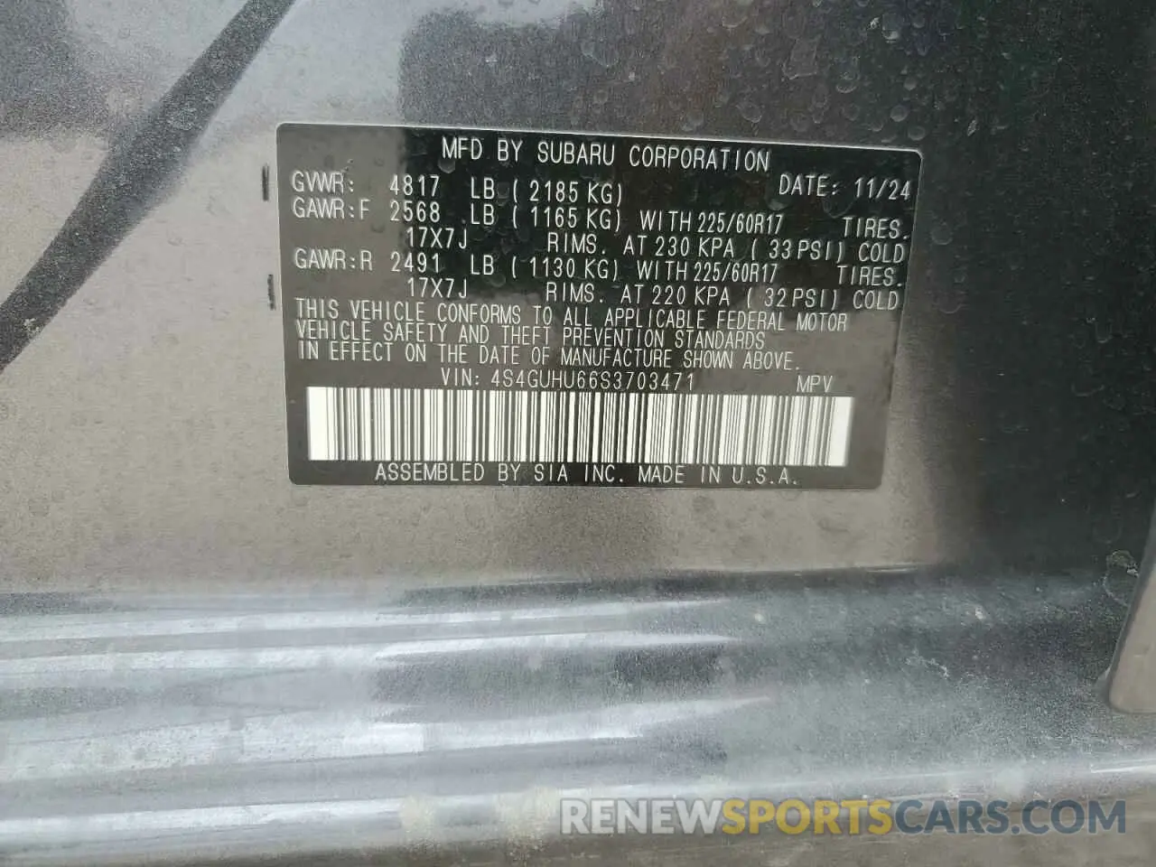 14 Photograph of a damaged car 4S4GUHU66S3703471 SUBARU CROSSTREK 2025