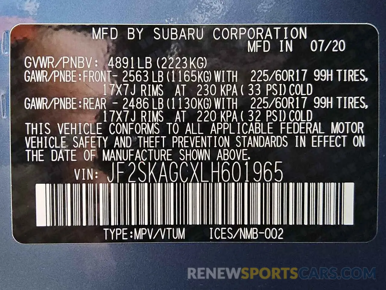 13 Photograph of a damaged car JF2SKAGCXLH601965 SUBARU FORESTER 2020