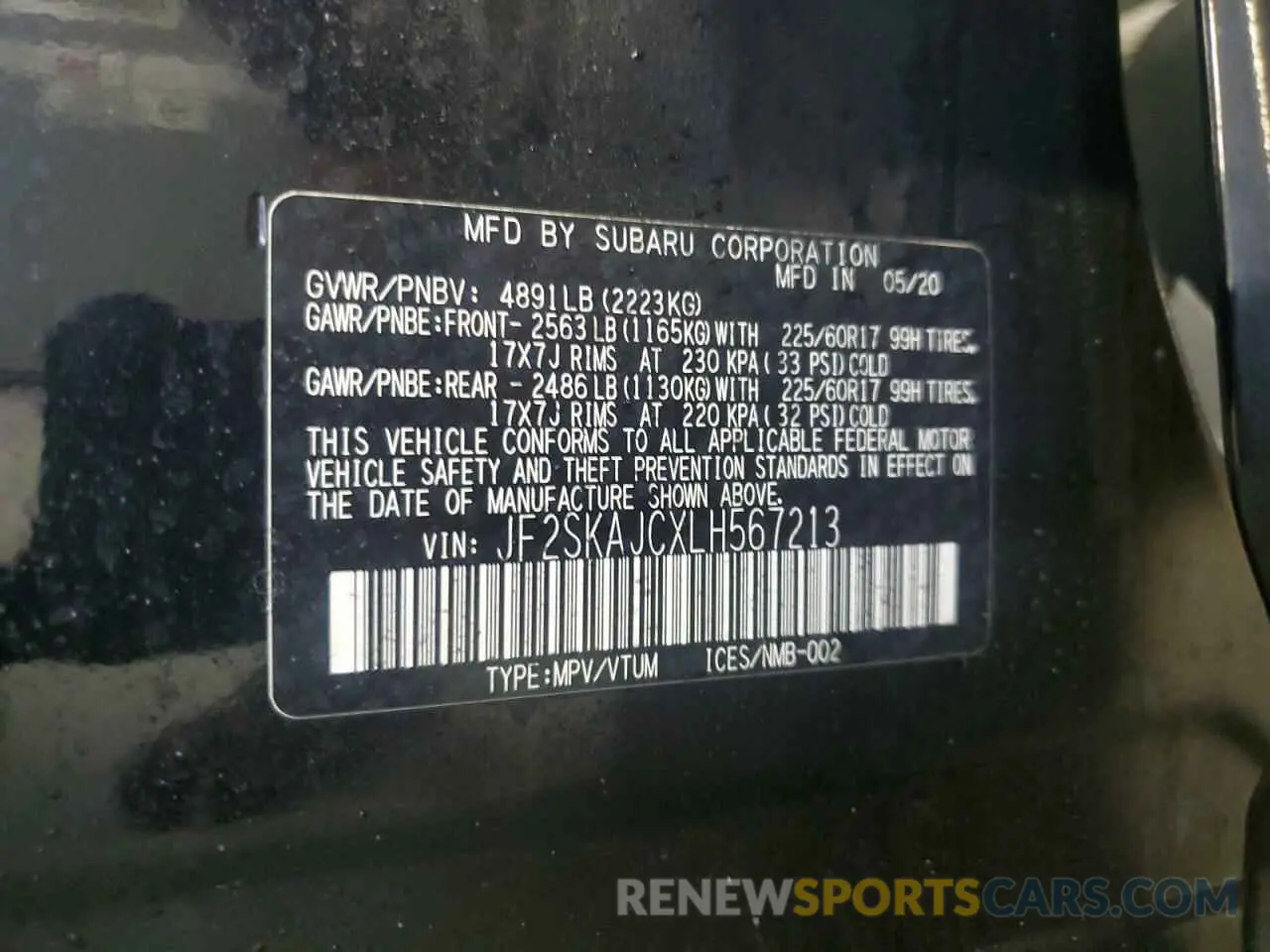 13 Photograph of a damaged car JF2SKAJCXLH567213 SUBARU FORESTER 2020