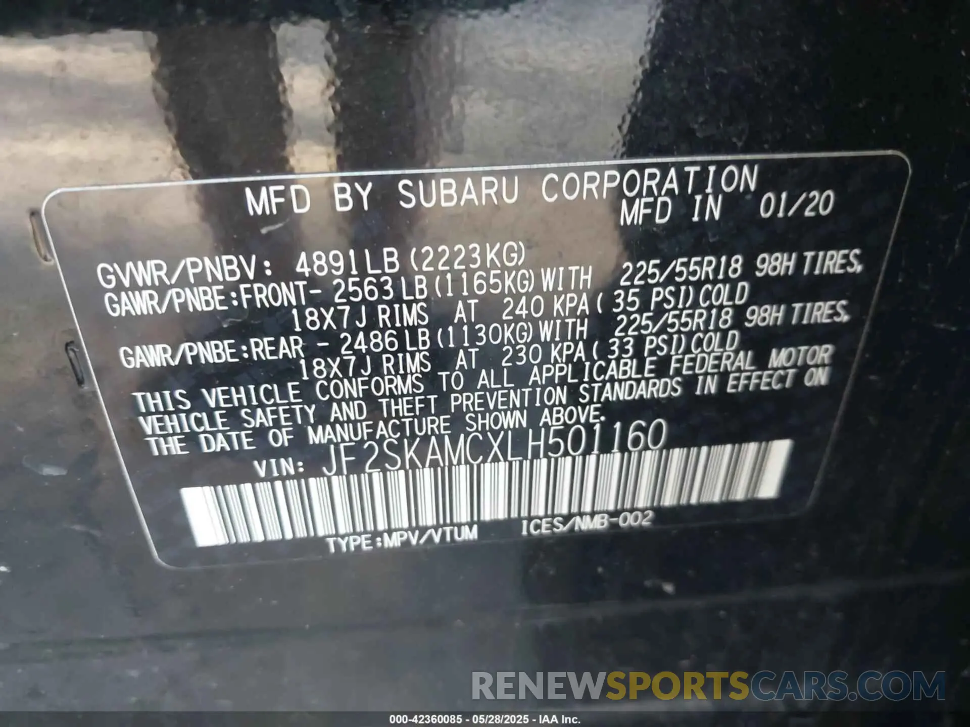 9 Photograph of a damaged car JF2SKAMCXLH501160 SUBARU FORESTER 2020