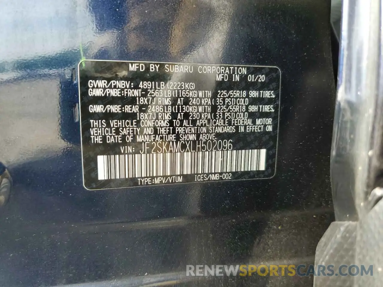 13 Photograph of a damaged car JF2SKAMCXLH502096 SUBARU FORESTER 2020