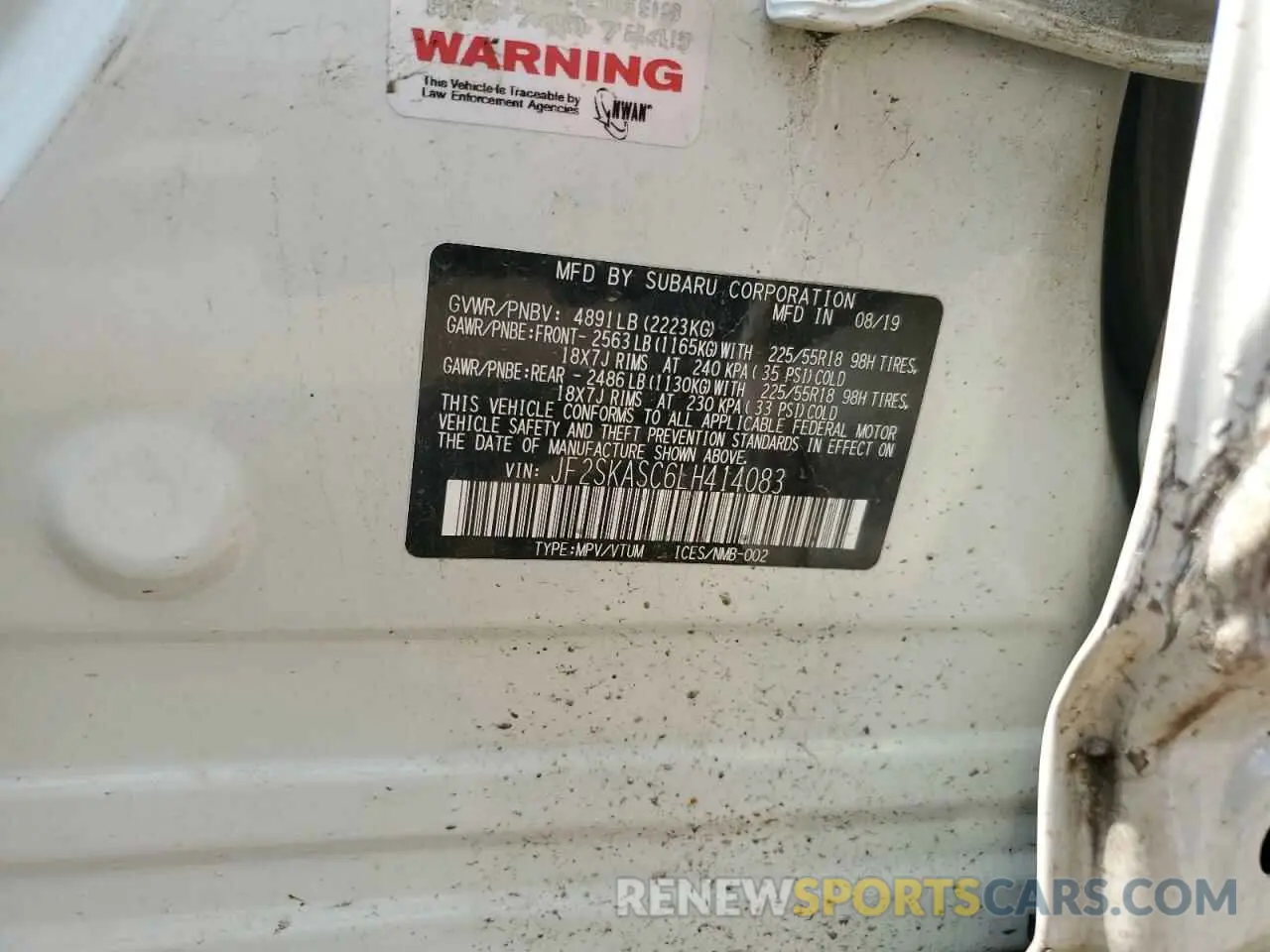 12 Photograph of a damaged car JF2SKASC6LH414083 SUBARU FORESTER 2020