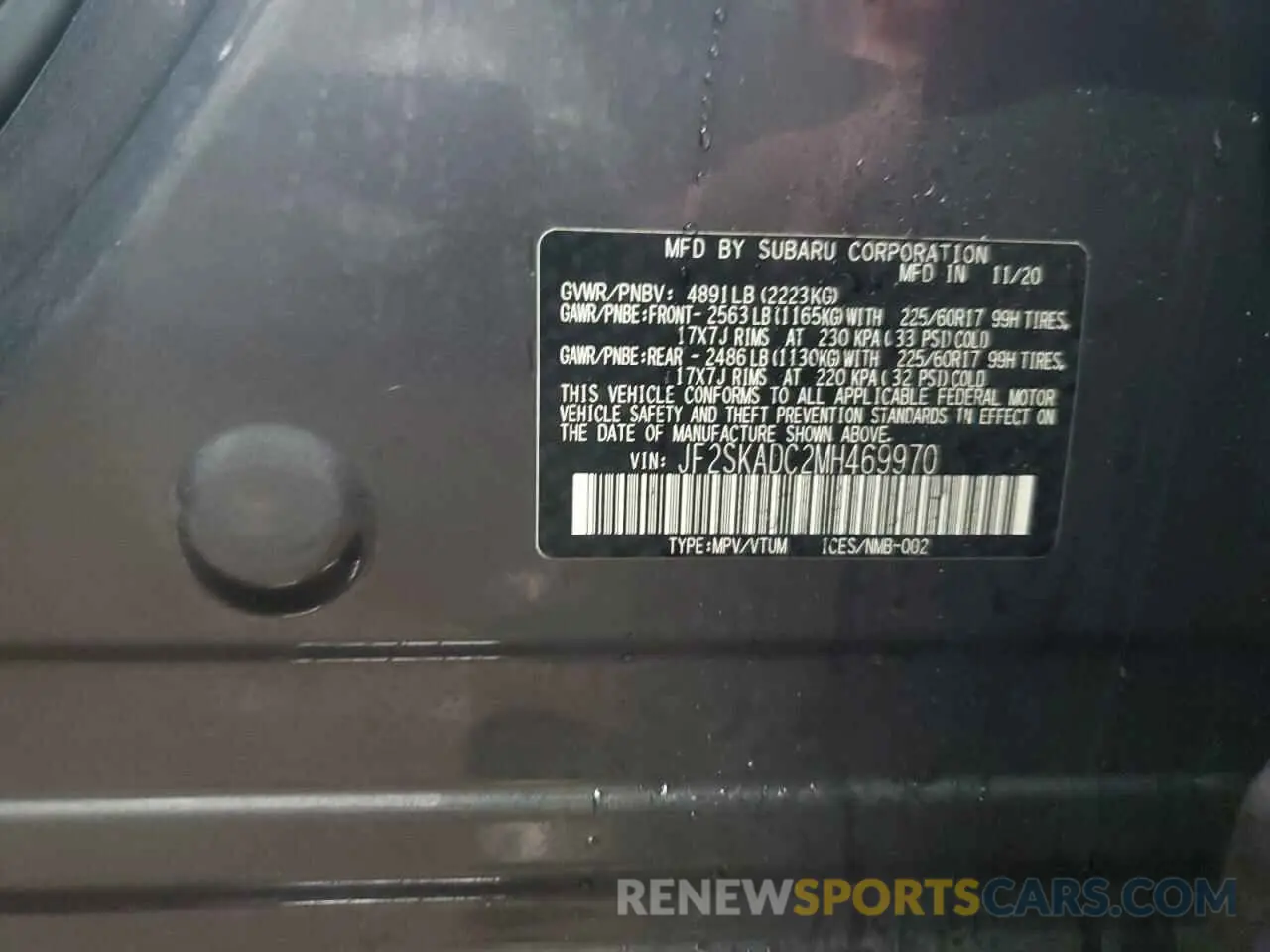 13 Photograph of a damaged car JF2SKADC2MH469970 SUBARU FORESTER 2021