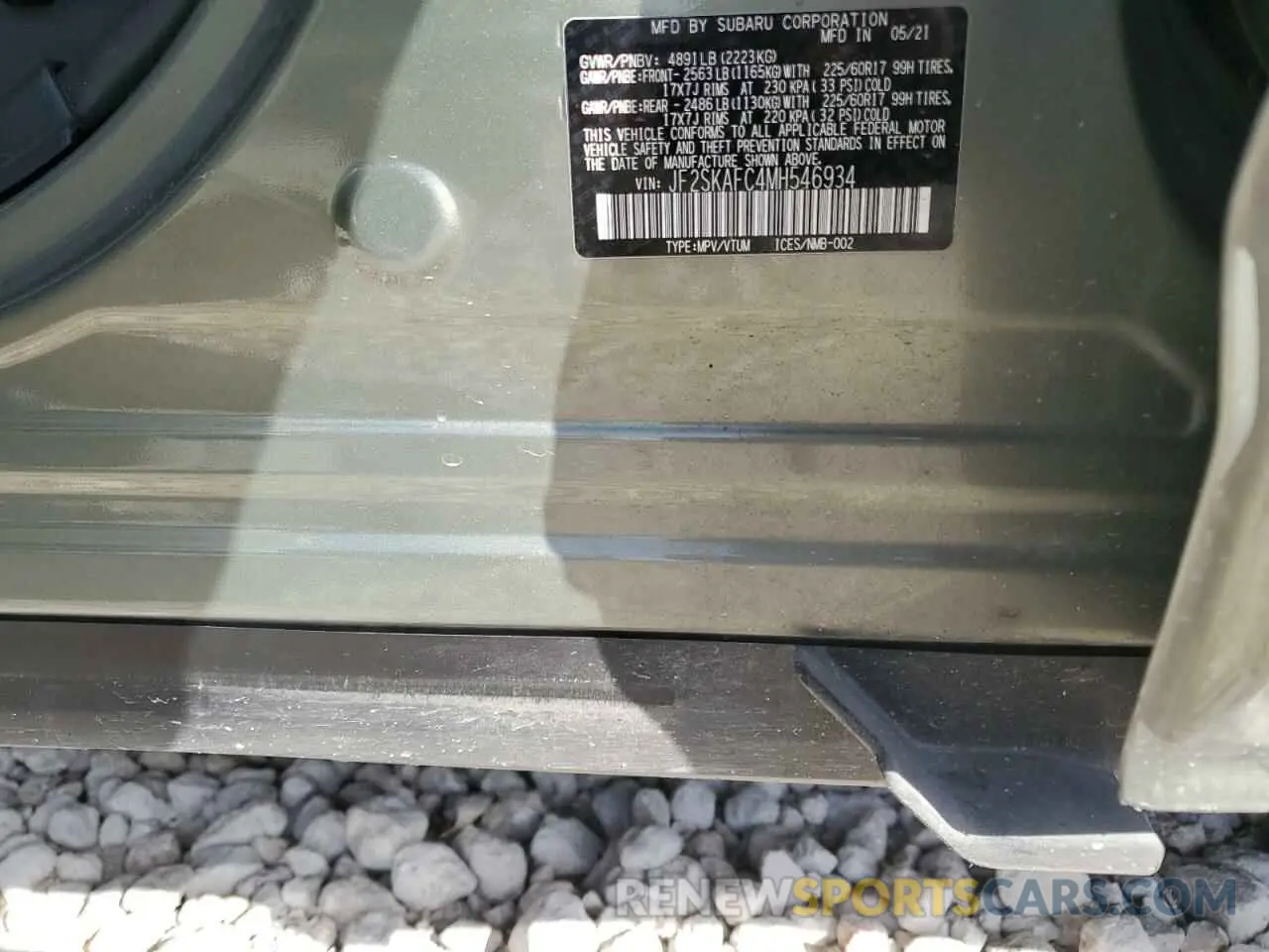 12 Photograph of a damaged car JF2SKAFC4MH546934 SUBARU FORESTER 2021