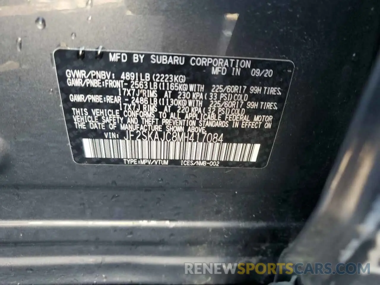 12 Photograph of a damaged car JF2SKAJC8MH417084 SUBARU FORESTER 2021