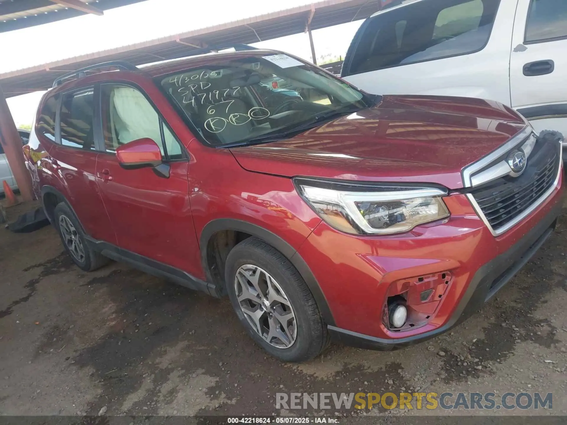 1 Photograph of a damaged car JF2SKAJCXMH467081 SUBARU FORESTER 2021