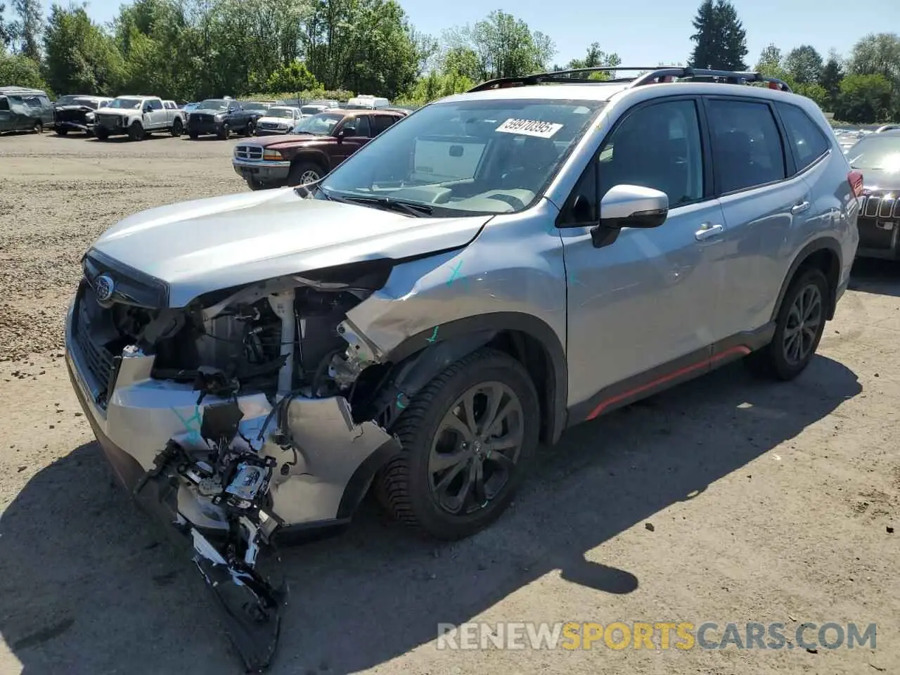 1 Photograph of a damaged car JF2SKARC5MH511122 SUBARU FORESTER 2021