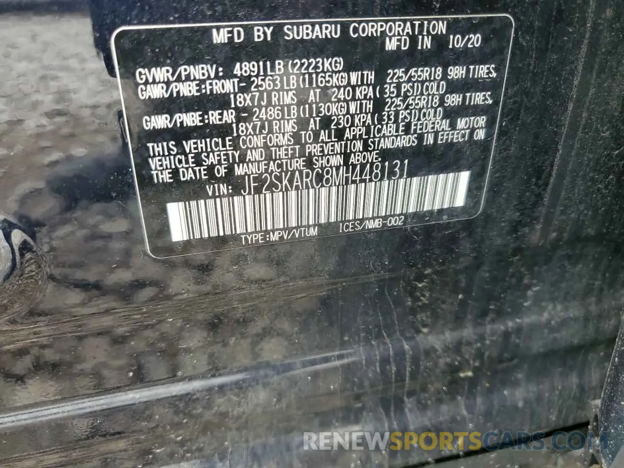13 Photograph of a damaged car JF2SKARC8MH448131 SUBARU FORESTER 2021