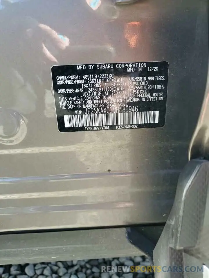 13 Photograph of a damaged car JF2SKAXC3MH485946 SUBARU FORESTER 2021
