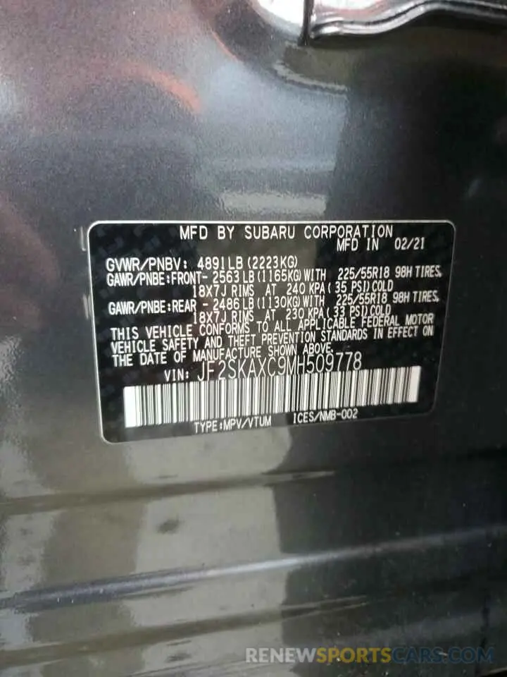 14 Photograph of a damaged car JF2SKAXC9MH509778 SUBARU FORESTER 2021