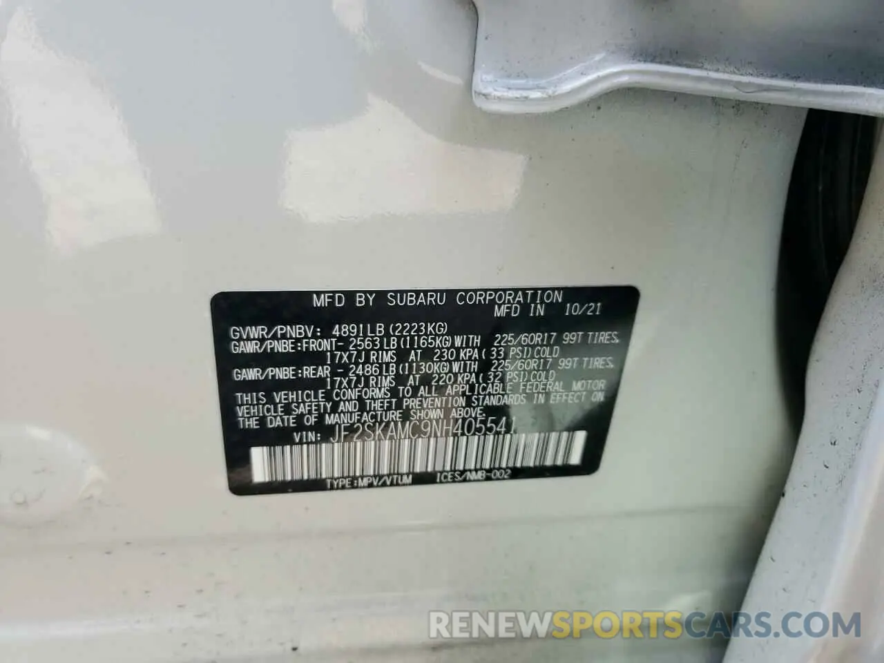 13 Photograph of a damaged car JF2SKAMC9NH405541 SUBARU FORESTER 2022
