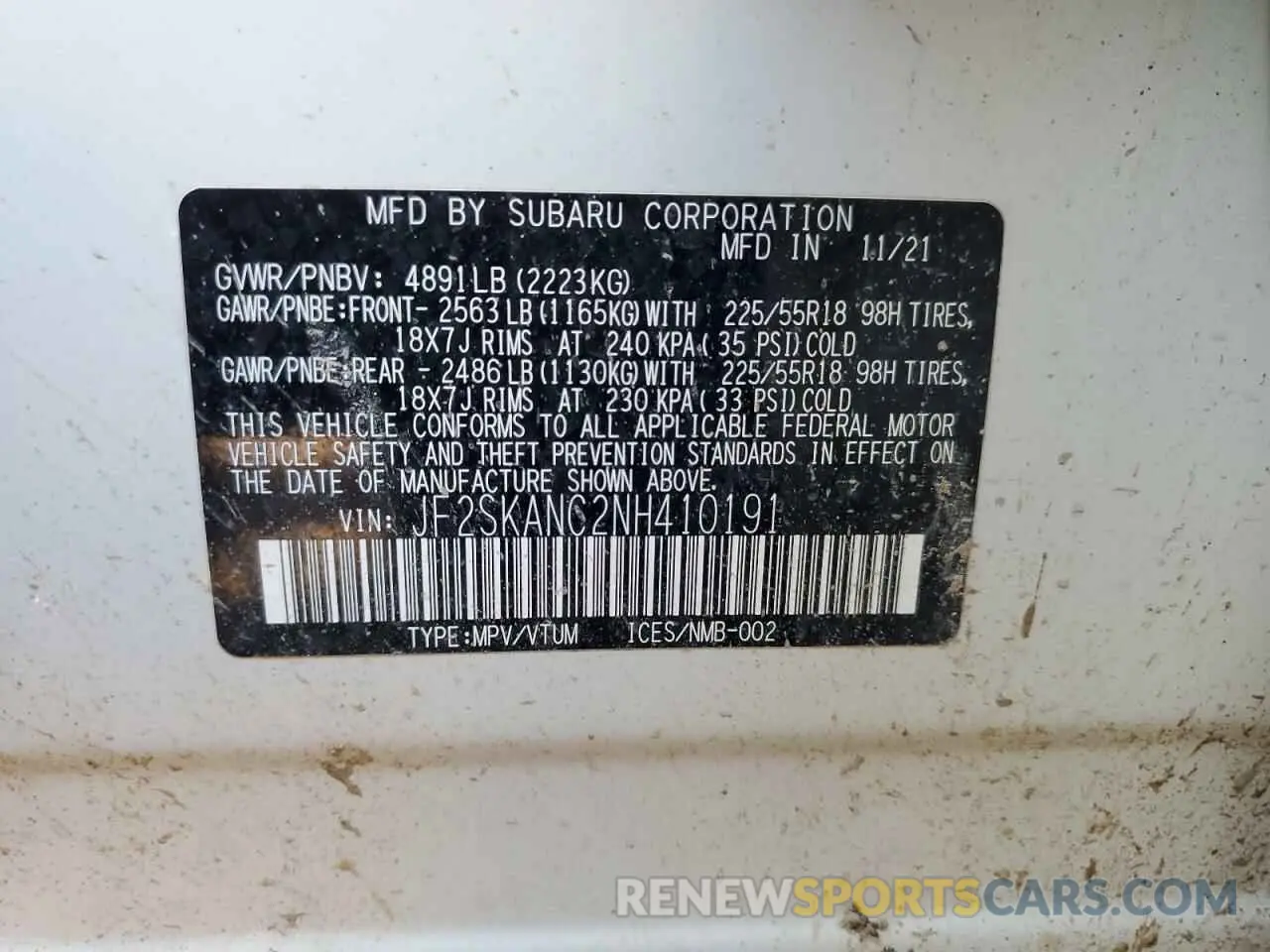 14 Photograph of a damaged car JF2SKANC2NH410191 SUBARU FORESTER 2022