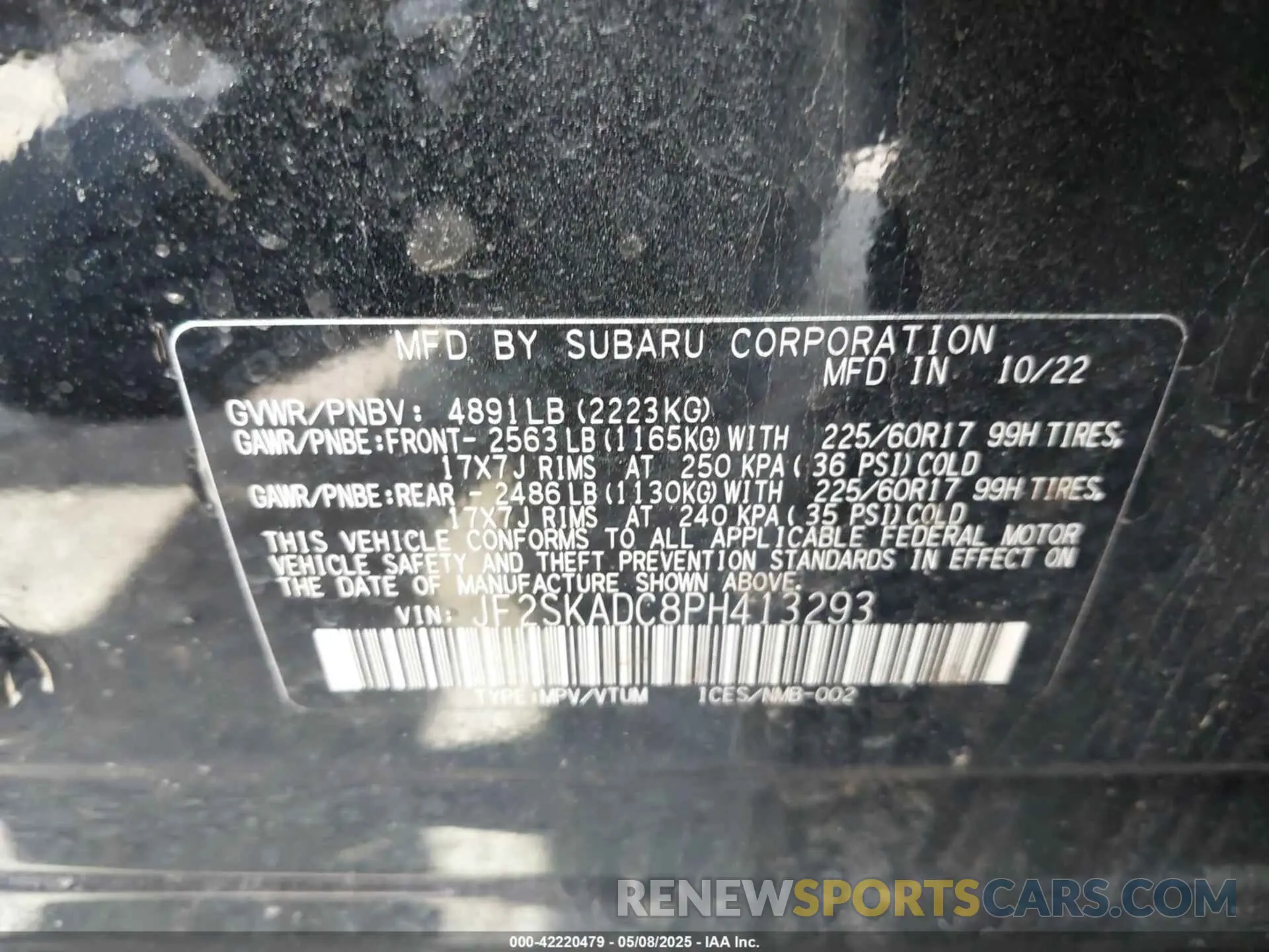9 Photograph of a damaged car JF2SKADC8PH413293 SUBARU FORESTER 2023