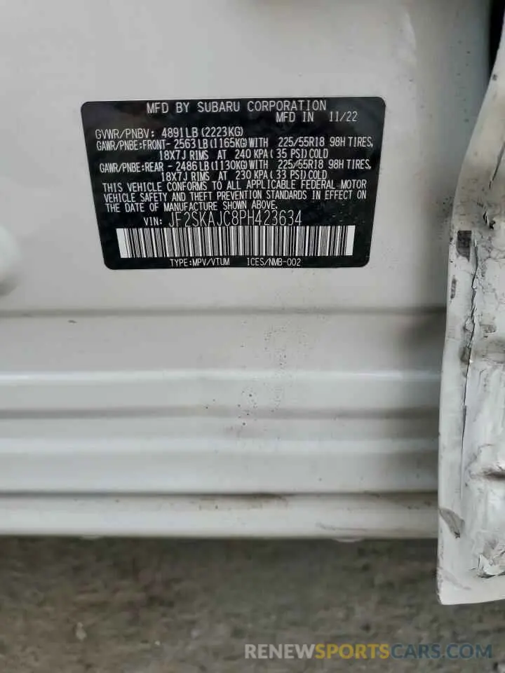 14 Photograph of a damaged car JF2SKAJC8PH423634 SUBARU FORESTER 2023