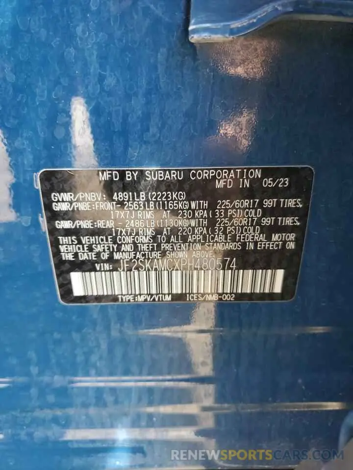 13 Photograph of a damaged car JF2SKAMCXPH480574 SUBARU FORESTER 2023